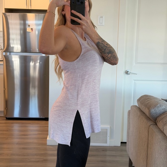Aritzia Pale Pink Sleeveless Side-Slit Tunic - Picture 2 of 2